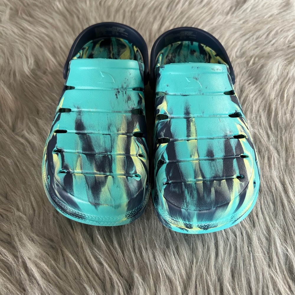 Rugged Shark Clogs Boys Size 5 Blue Marble Sandals Water Shoes‎ Lightweight